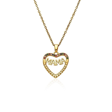 Colgante corazón mamá multicolor acero - Imagen 1