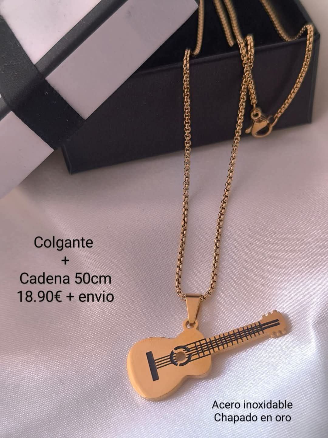 Colgante de guitarra y cadena - Imagen 1