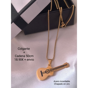Colgante de guitarra y cadena - Imagen 1