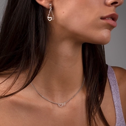 Colgante doble corazón plata de primera ley - Imagen 1