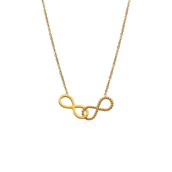 Colgante doble infinito acero bañado en oro - Imagen 1