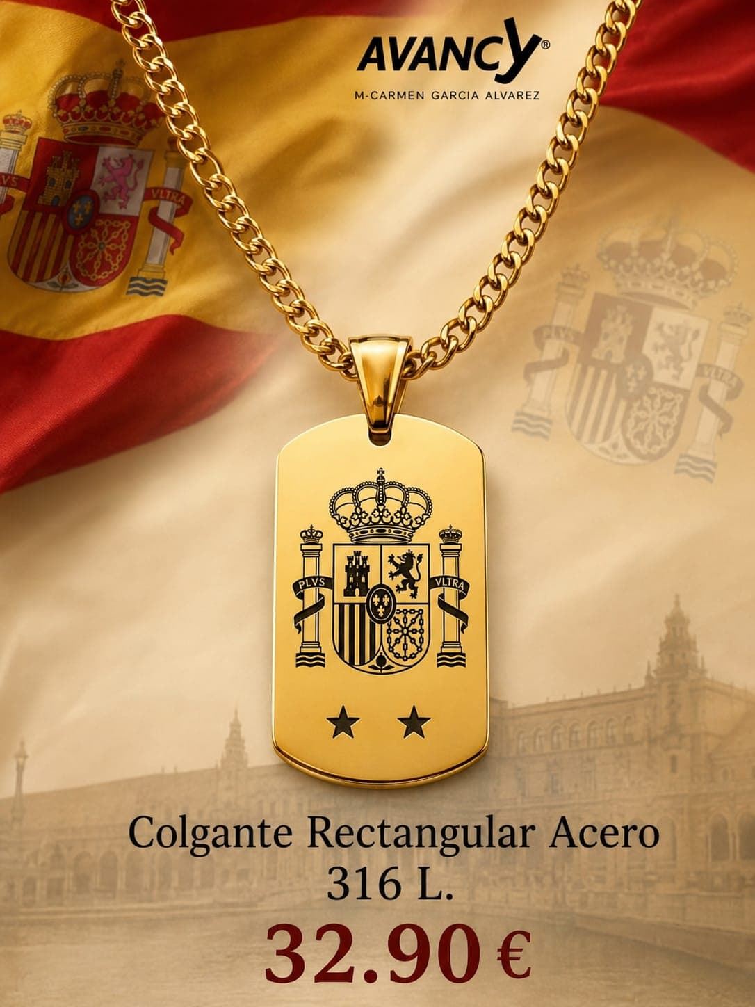 Colgante escudo España personalizado - Imagen 1