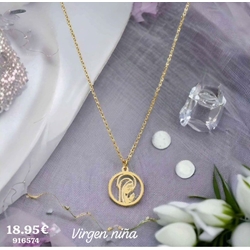 Colgante Medalla virgen maría niña - Imagen 1