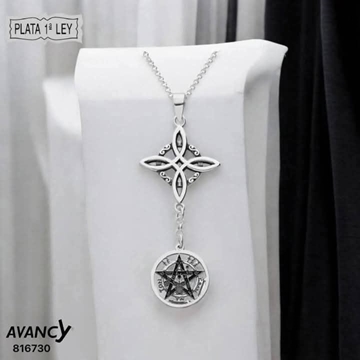 Colgante nudo de bruja plata de ley - Imagen 1