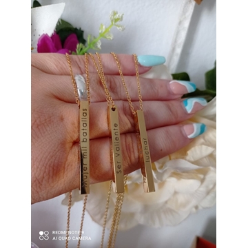 Collar  barra 3D de acero  antialérgico - Imagen 1