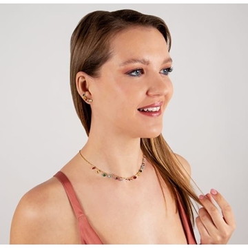 Collar circonitas de colores Acero - Imagen 1