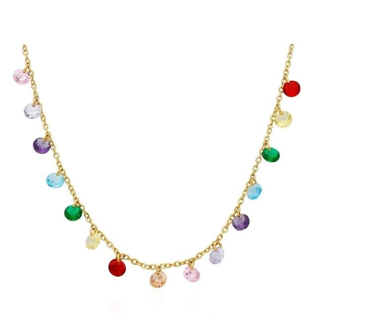 Collar circonitas de colores Acero - Imagen 2
