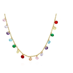 Collar circonitas de colores Acero - Imagen 2