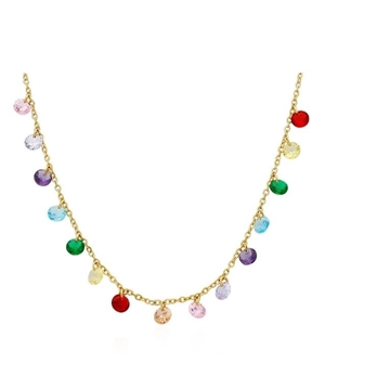 Collar circonitas de colores Acero - Imagen 2