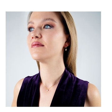 Collar corazón con circonita oro 9 ktes - Imagen 1