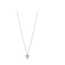 Collar corazón con circonita oro 9 ktes - Imagen 2