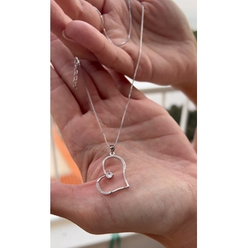 Collar corazón con circonita plata de ley - Imagen 1