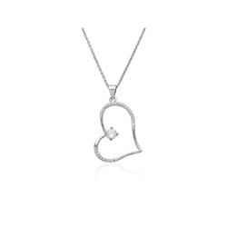 Collar corazón con circonita plata de ley - Imagen 2