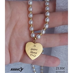 Collar corazón con perlas - Imagen 1