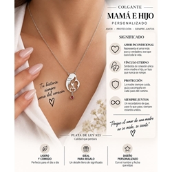 Collar corazón personalizado madre e hijo - Imagen 1