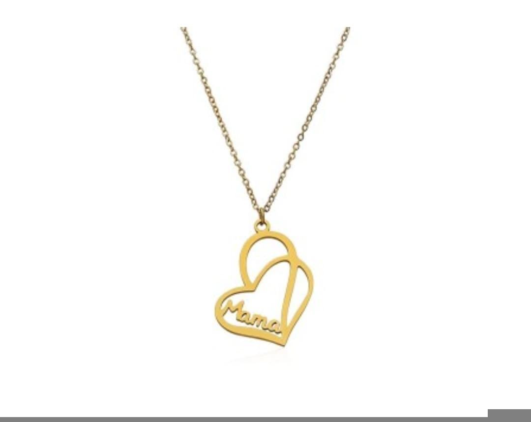 Collar corazones  mamá acero - Imagen 1