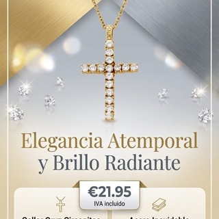 Collar cruz con circonitas - Imagen 1
