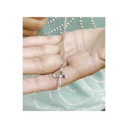 Collar cruz  flor de Lis multicolor - Imagen 1