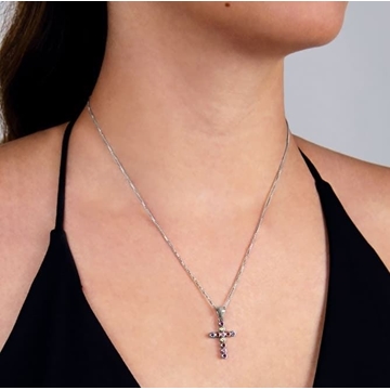 Collar Cruz multicolor plata de ley - Imagen 2