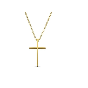Collar cruz perfilada acero - Imagen 1