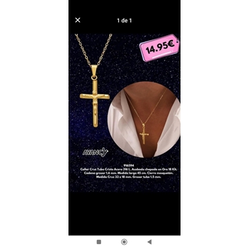 Collar de cruz con cristo - Imagen 1