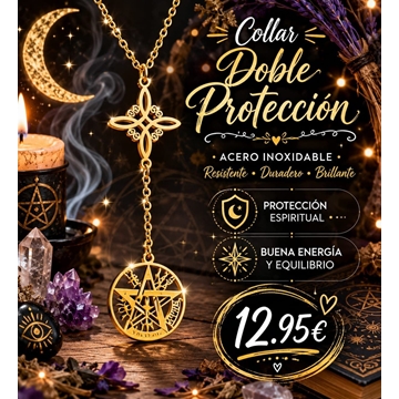 Collar Doble protección nudo de brujas y Tetragrámaton - Imagen 1