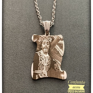Collar Fotograbado Cristo nazareno - Imagen 1