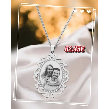 Collar fotograbado placa oval - Imagen 1