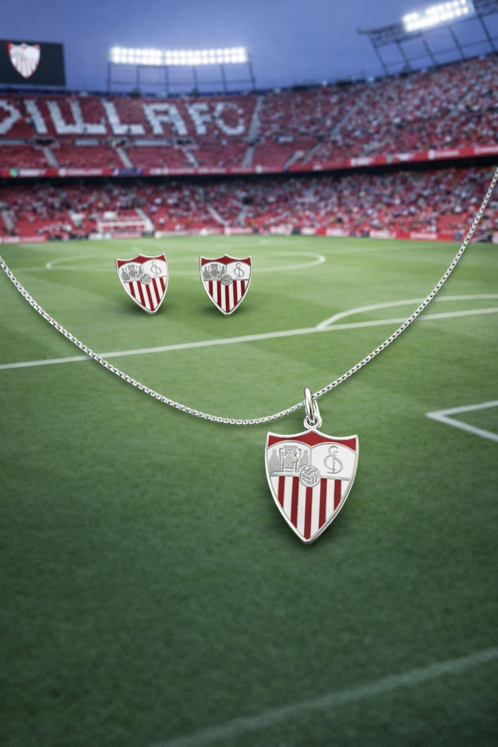 Collar Futbol S.D Sevilla plata de primera ley - Imagen 1