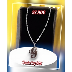 Collar inicial de plata - Imagen 1