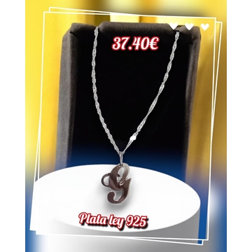 Collar inicial de plata - Imagen 1