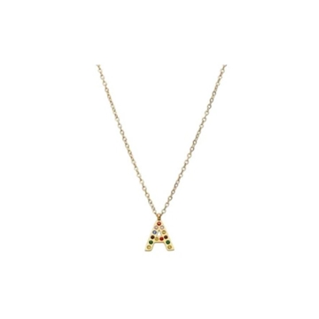 Collar letra circonitas de acero Avancy - Imagen 1