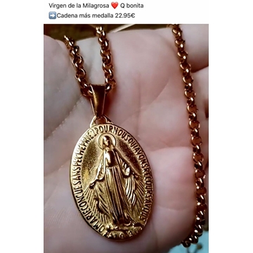 Collar  medalla virgen milagrosa - Imagen 1