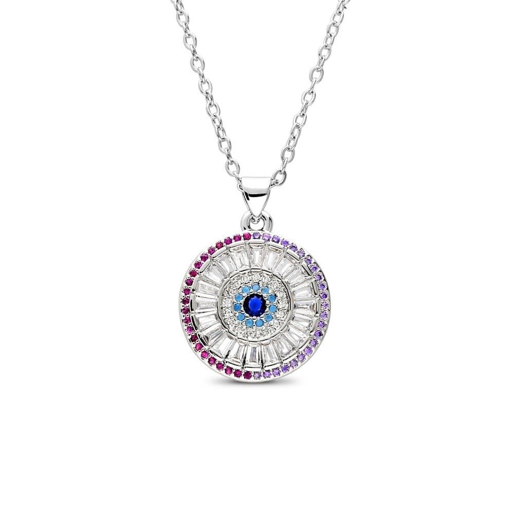 Collar ojo turco facet acero antialérgico - Imagen 1