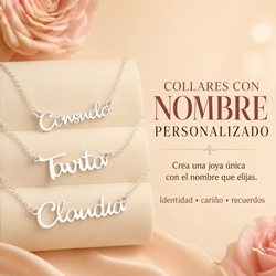 Collar personalizado con nombre Plata de primera ley - Imagen 1
