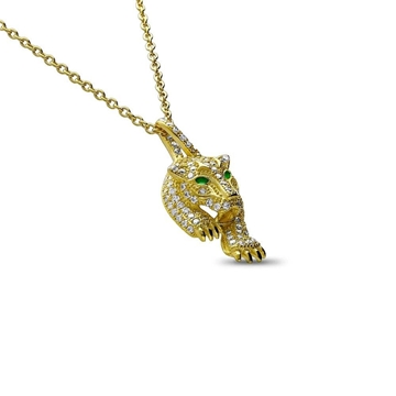 Collar tigre felino luxury Plata - Imagen 1