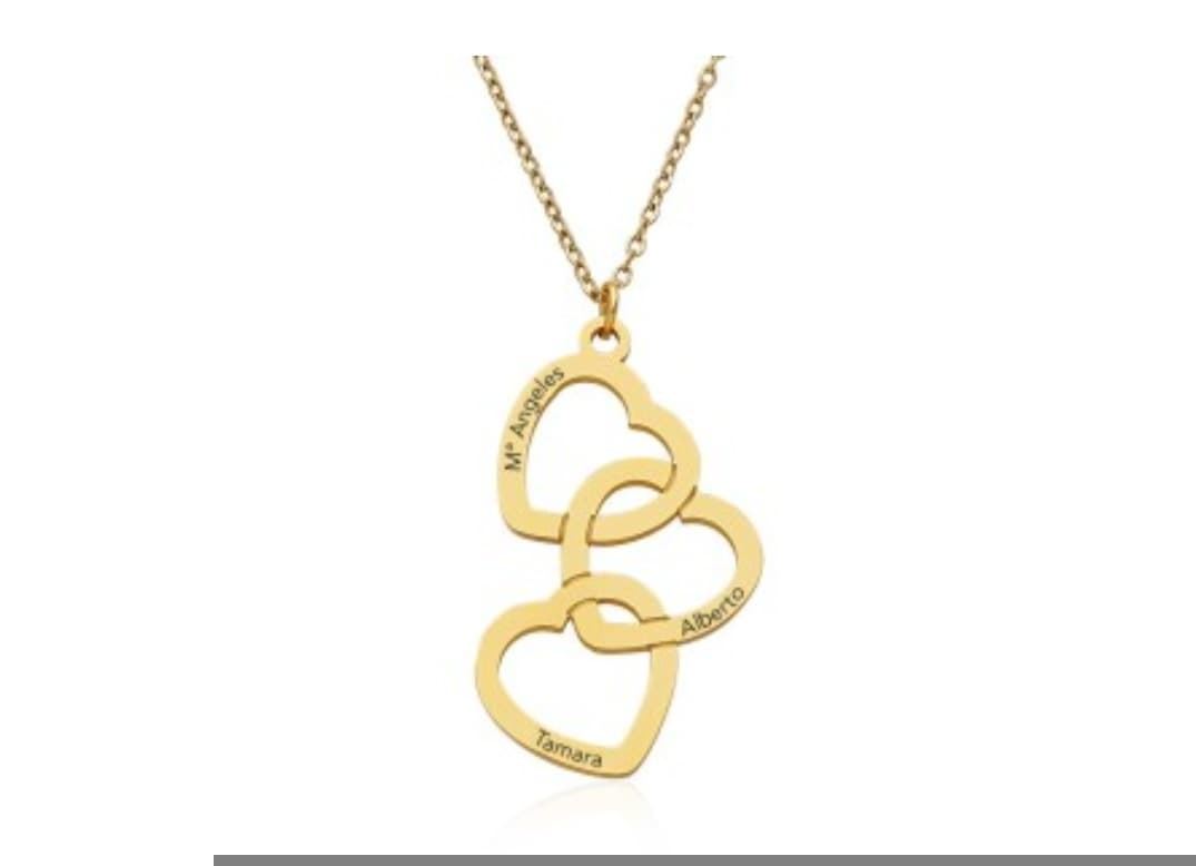 Collar triple corazones - Imagen 1