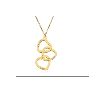 Collar triple corazones - Imagen 1