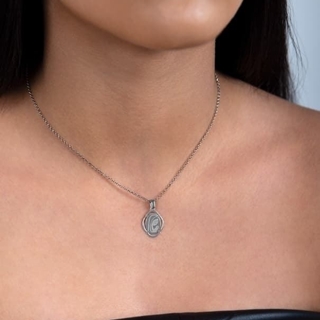 Collar virgen María niña plata de ley primera comunión - Imagen 2