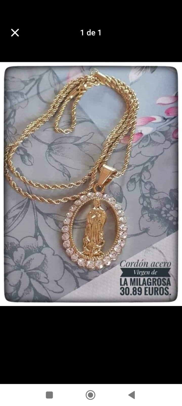Collar virgen milagrosa con circonitas - Imagen 1