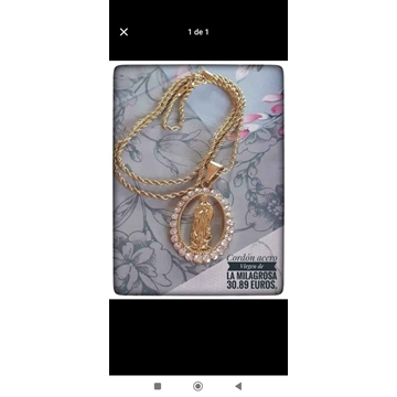 Collar virgen milagrosa con circonitas - Imagen 1