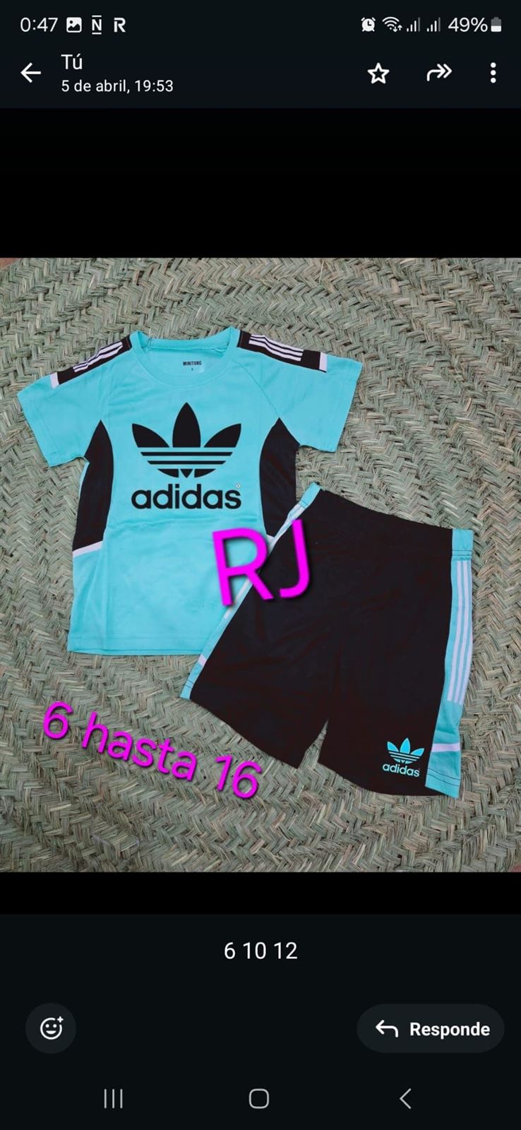 Conjunto Adidas flúor para niños - Imagen 2