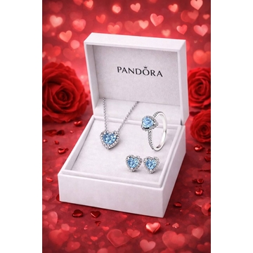 Conjunto  anillo, pulsera y collar Pandora corazón - Imagen 1