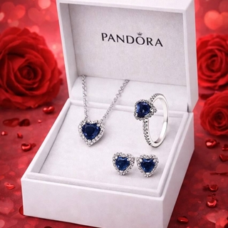 Conjunto  anillo, pulsera y collar Pandora corazón - Imagen 2