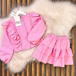 Conjunto blusa y falda niña - Imagen 1