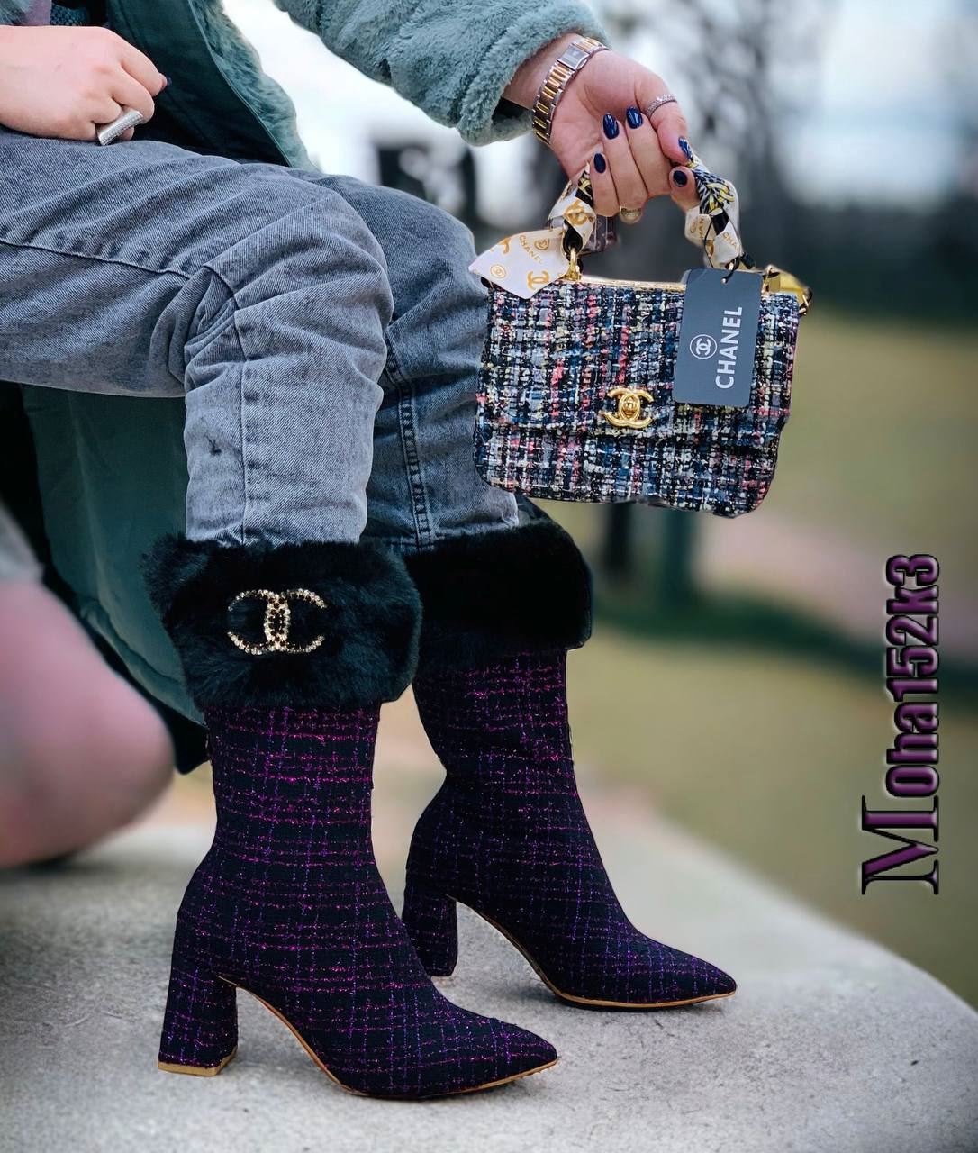 Conjunto Botas de tacón y bolso Chanel - Imagen 1