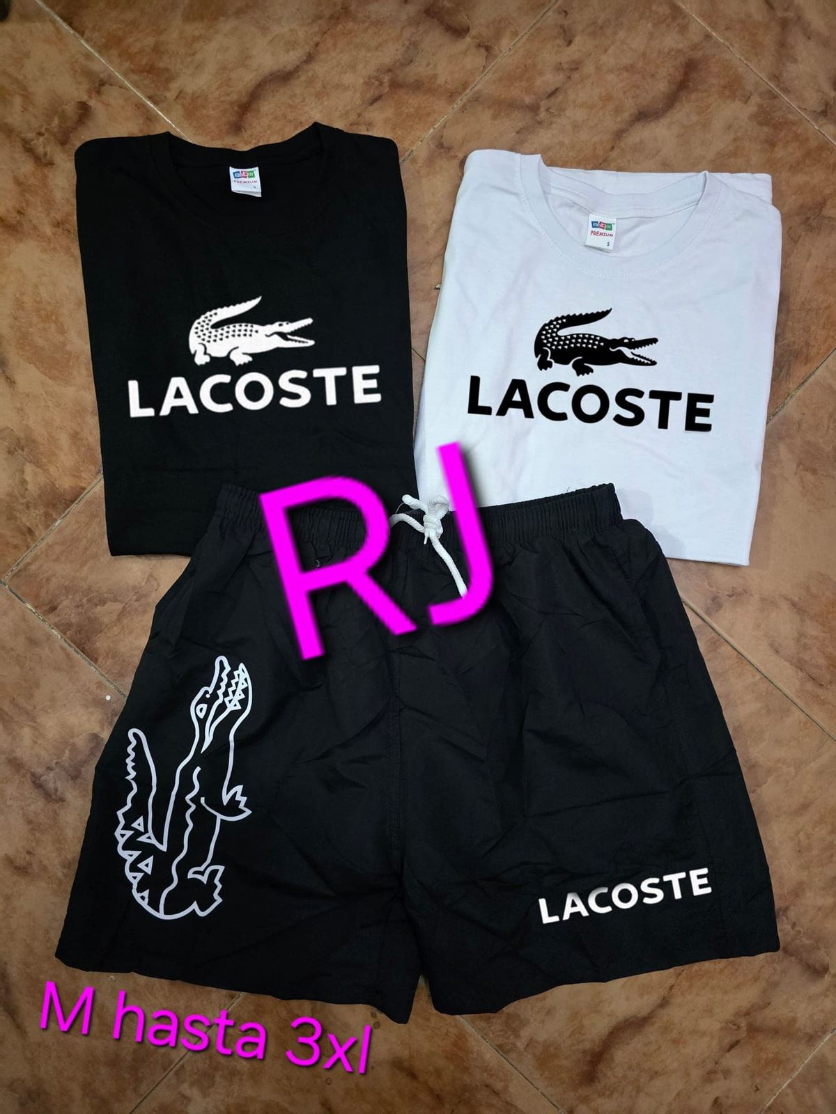 Conjunto camiseta y bañador Lacoste de hombre - Imagen 1