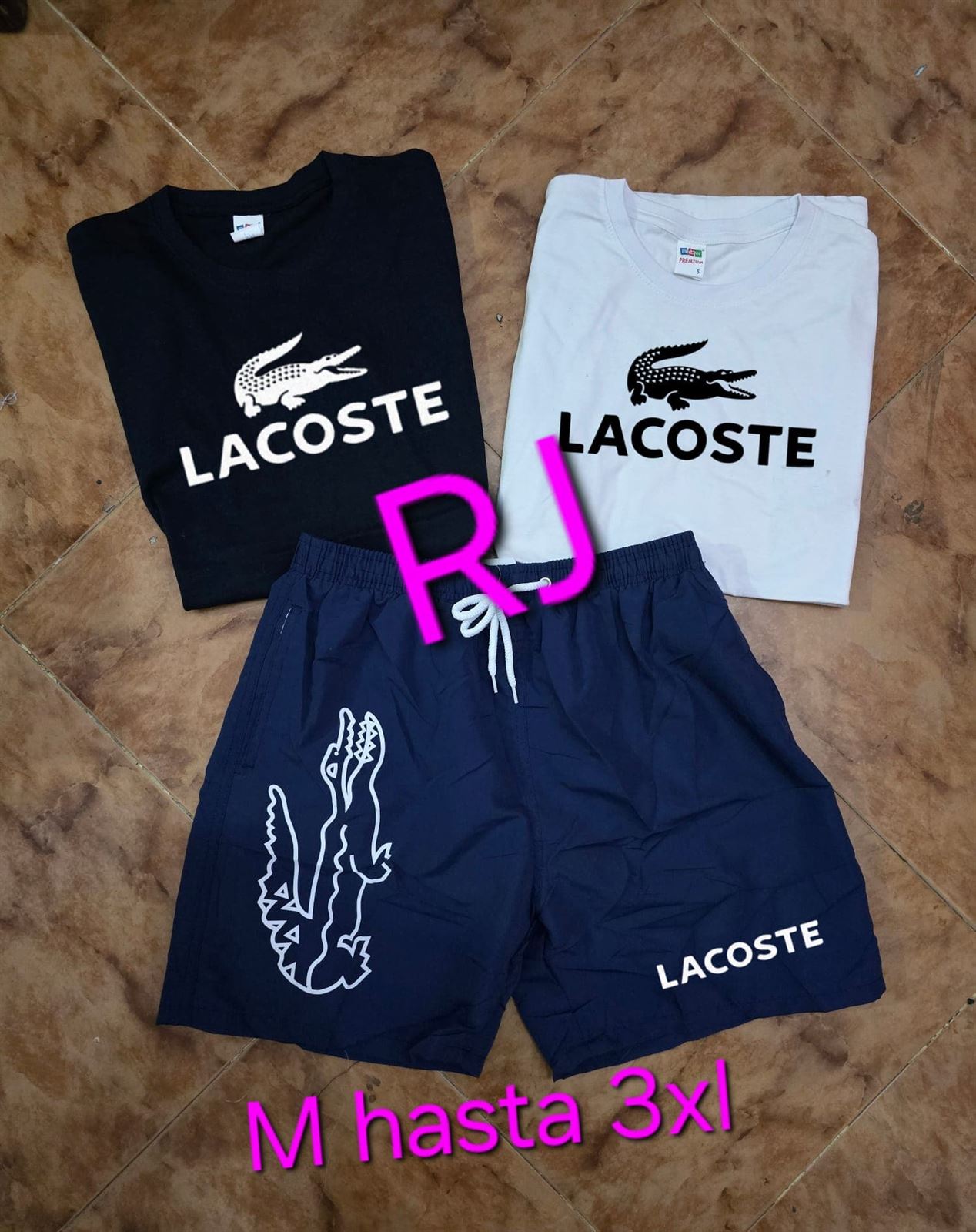 Conjunto camiseta y bañador Lacoste de hombre - Imagen 2
