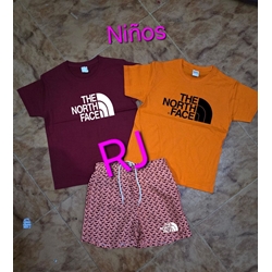 Conjunto camiseta y bañador North Face niño - Imagen 1