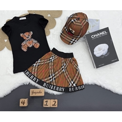 Conjunto camiseta y falda Burberry niña - Imagen 2